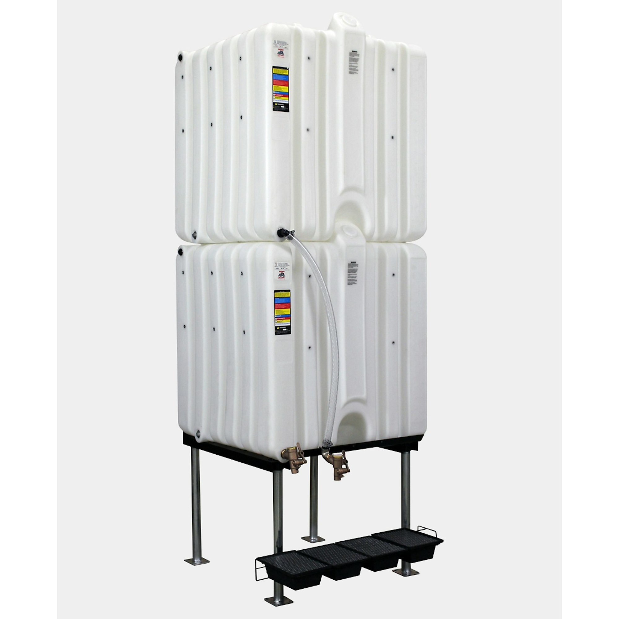Rhino Tuff Tanks Complete Gravity Feed System - 360 Gal. Capacity, Roto-Molded Stackable Tanks, Model# RTT-6880